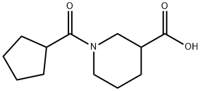 1-(Cyclopentylcarbonyl)-3-piperidine-carboxylic acid Structure