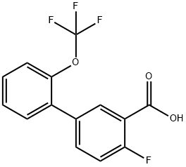 2-Fluoro-5-[2-(trifluoromethoxy)phenyl]benzoic acid Structure