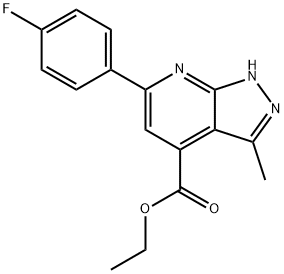 1H-Pyrazolo[3,4-b]pyridine-4-carboxylic acid, 6-(4-fluorophenyl)-3-Methyl-, ethyl ester|