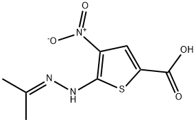 2-Thiophenecarboxylic  acid,  5-(isopropylidenehydrazino)-4-nitro-  (7CI),92660-65-6,结构式