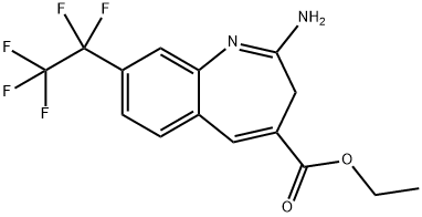 Ethyl 2-amino-8-(perfluoroethyl)-3H-benzo[b]azepine-4-carboxylate 化学構造式