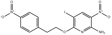 2-Pyridinamine, 5-iodo-3-nitro-6-[2-(4-nitrophenyl)ethoxy]- 化学構造式