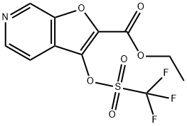 Furo[2,3-c]pyridine-2-carboxylic acid, 3-[[(trifluoroMethyl)sulfonyl]oxy]-, ethyl ester Structure