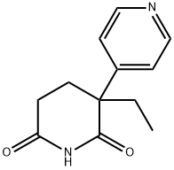 3-(4-ピリジル)-3-エチルピペリジン-2,6-ジオン 化学構造式
