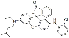 2'-[(2-chlorophenyl)amino]-6'-[ethyl(3-methylbutyl)amino]spiro[isobenzofuran-1(3H),9'-[9H]xanthene]-3-one Structure