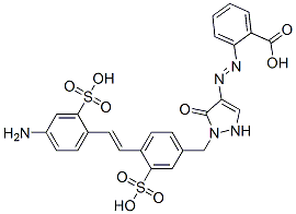 92815-67-3 4'-Amino-4-[[4-(2-carboxyphenylazo)-5-oxo-2,5-dihydro-1H-pyrazol-1-yl]methyl]stilbene-2,2'-disulfonic acid