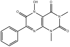 2,4,6(3H)-Pteridinetrione,  1,5-dihydro-5-hydroxy-1,3-dimethyl-7-phenyl- Structure