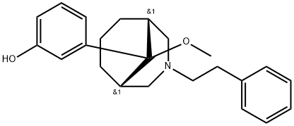 3-(9-methoxy-7-phenethyl-7-azabicyclo[3.3.1]non-9-yl)phenol Struktur