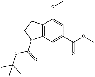 2,3-DIHYDRO-INDOLE-1,6-DICARBOXYLIC ACID 1-TERT-BUTYL ESTER 6-METHYL ESTER 化学構造式