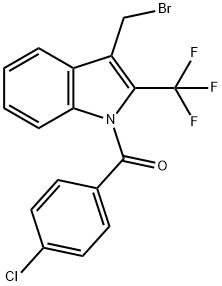 (3-(BroMoMethyl)-2-(trifluoroMethyl)-1H-indol-1-yl)(4-chlorophenyl) Methanone 化学構造式