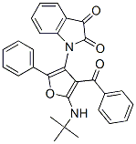 1H-Indole-2,3-dione,  1-[4-benzoyl-5-[(1,1-dimethylethyl)amino]-2-phenyl-3-furanyl]- 化学構造式