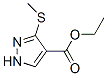 ethyl 3-methylthio-1H pyrazole-4-carboxylate 化学構造式