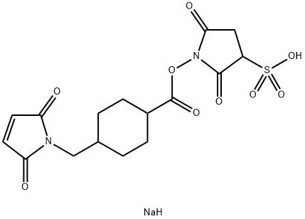 4-(N-マレイミドメチル)シクロヘキサン-1-カルボン酸3-スルホ-N-スクシンイミジルナトリウム 化学構造式