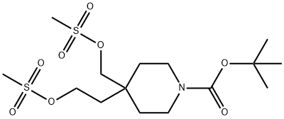 1-Piperidinecarboxylic acid, 4-[2-[(Methylsulfonyl)oxy]ethyl]-4-[[(Methylsulfonyl)oxy]Methyl]-, 1,1-diMethylethyl ester Structure