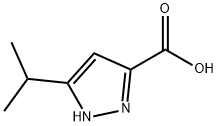 5-イソプロピル-2H-ピラゾール-3-カルボン酸 化学構造式