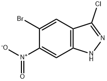 5-broMo-3-chloro-6-nitro-1H-indazole 化学構造式