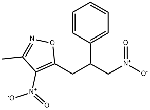 Isoxazole,  3-methyl-4-nitro-5-(3-nitro-2-phenylpropyl)- Structure