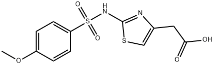 2-[2-[(4-甲氧苯基)磺酰基氨基]-1,3-噻唑-4-基]乙酸, 929810-32-2, 结构式