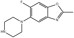 Benzoxazole,  6-fluoro-2-methyl-5-(1-piperazinyl)- Structure