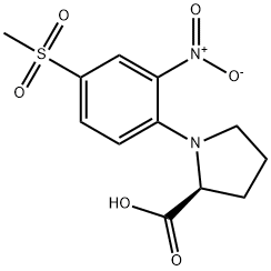 (4-(甲基磺酰基)-2-硝基苯基)脯氨酸, 93001-20-8, 结构式