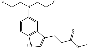 Indole-3-propionic acid, 5-[bis(2-chloroethyl)amino]-, methyl ester Struktur