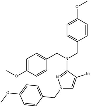 1H-Pyrazol-3-aMine, 4-broMo-N,N,1-tris[(4-Methoxyphenyl)Methyl]- Structure