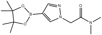 N,N-二甲基-2-[4-(四甲基-1,3,2-二氧硼杂环戊烷-2-基)-1H-吡唑-1-基]乙酰胺,930596-20-6,结构式