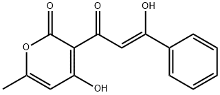 4-Hydroxy-3-[(Z)-3-hydroxy-1-oxo-3-phenyl-2-propenyl]-6-methyl-2H-pyran-2-one Structure