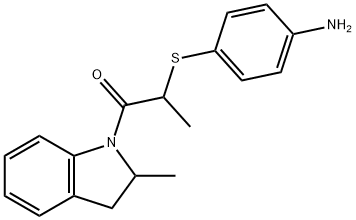 (4-{[1-methyl-2-(2-methyl-2,3-dihydro-1H-indol-1-yl)-2-oxoethyl]thio}phenyl)amine,931292-74-9,结构式