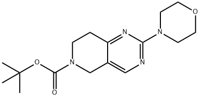 PYRIDO[4,3-D]PYRIMIDINE-6(5H)-CARBOXYLIC ACID, 7,8-DIHYDRO-2-(4-MORPHOLINYL)-, 1,1-DIMETHYLETHYL ESTER Struktur