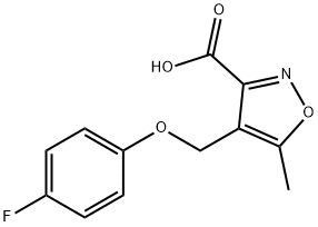 4-((4-氟苯氧基)甲基)-5-甲基异噁唑-3-羧酸,931377-09-2,结构式