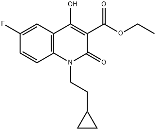 Ethyl 1-(2-Cyclopropylethyl)-6-fluoro-4-hydroxy-2-oxo-1,2-dihydro-3-quinolinecarboxylate Structure
