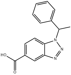 1-(1-苯基乙基)-1H-1,2,3-苯并三唑-5-羧酸,931586-32-2,结构式