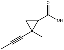 Cyclopropanecarboxylic acid, 2-methyl-2-(1-propynyl)- (7CI) 化学構造式