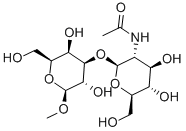 甲基 3-O-(2-乙酰氨基-2-脱氧-Β-吡喃葡萄糖基)-Β-D-吡喃半乳糖苷 结构式