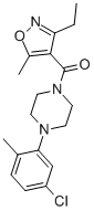 Methanone, [4-(5-chloro-2-methylphenyl)-1-piperazinyl](3-ethyl-5-methyl-4-isoxazolyl)- 化学構造式
