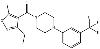 Methanone, (3-ethyl-5-methyl-4-isoxazolyl)[4-[3-(trifluoromethyl)phenyl]-1-piperazinyl]- Structure