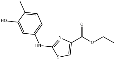 ETHYL 2-(3-HYDROXY-4-METHYLPHENYLAMINO)THIAZOLE-4-CARBOXYLATE 化学構造式