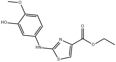 ETHYL 2-(3-HYDROXY-4-METHOXYPHENYLAMINO)THIAZOLE-4-CARBOXYLATE Structure