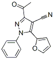 1H-Pyrazole-4-carbonitrile,  3-acetyl-5-(2-furanyl)-1-phenyl- Structure