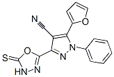 1H-Pyrazole-4-carbonitrile,  3-(4,5-dihydro-5-thioxo-1,3,4-oxadiazol-2-yl)-5-(2-furanyl)-1-phenyl- Struktur