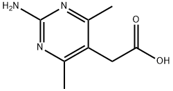 (2-アミノ-4,6-ジメチル-5-ピリミジニル)酢酸 化学構造式
