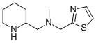 N-METHYL-N-(2-PIPERIDINYLMETHYL)-2-THIAZOLEMETHANAMINE,933722-06-6,结构式