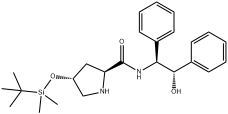 2S,4R-4-[[(1,1-DIMETHYLETHYL)DIMETHYLSILYL]OXY]-N-[(1S,2S)-2-HYDROXY-1,2-DIPHENYLETHYL]-2-PYRROLIDINECARBOXAMIDE 结构式