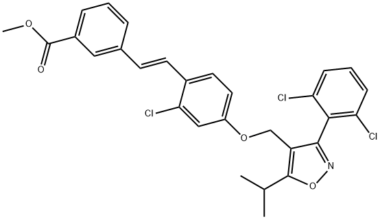 (E)-METHYL 3-(2-CHLORO-4-((3-(2,6-DICHLOROPHENYL)-5-ISOPROPYLISOXAZOL-4-YL)METHOXY)STYRYL)BENZOATE|(E)-3-(2-氯-4 - ((3-(2,6-二氯苯基)-5-异丙基异恶唑-4-基)甲氧基)苯乙烯