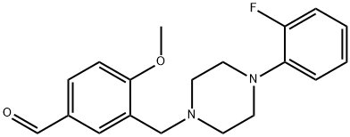 3-{[4-(2-fluorophenyl)-1-piperazinyl]methyl}-4-methoxybenzaldehyde, 933916-93-9, 结构式