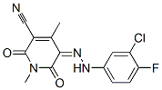 3-Pyridinecarbonitrile,  5-[2-(3-chloro-4-fluorophenyl)hydrazinylidene]-1,2,5,6-tetrahydro-1,4-dimethyl-2,6-dioxo- Structure
