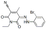 3-Pyridinecarbonitrile,  5-[2-(2-bromophenyl)hydrazinylidene]-1-ethyl-1,2,5,6-tetrahydro-4-methyl-2,6-dioxo- 结构式