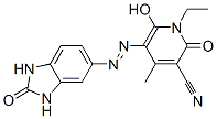 3-Pyridinecarbonitrile,  5-[2-(2,3-dihydro-2-oxo-1H-benzimidazol-5-yl)diazenyl]-1-ethyl-1,2-dihydro-6-hydroxy-4-methyl-2-oxo-|