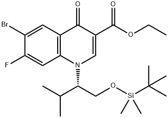 6-BroMo-1-[(1S)-1-[[[(1,1-diMethylethyl)diMethylsilyl]oxy]Methyl]-2-Methylpropyl]-7-fluoro-1,4-dihydro-4-oxo-3-quinolinecarboxylic Acid Ethyl Ester|934161-52-1